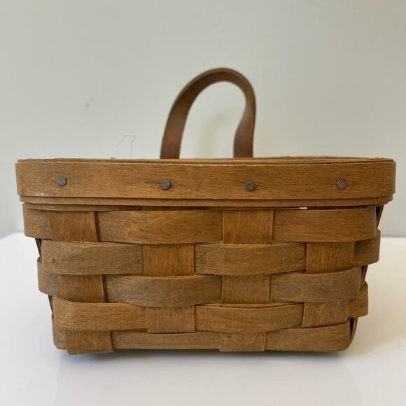 VTG Longaberger Small Key Basket With Liner Signed Dated 1985 Handmade USA Woven - Picture 8 of 13